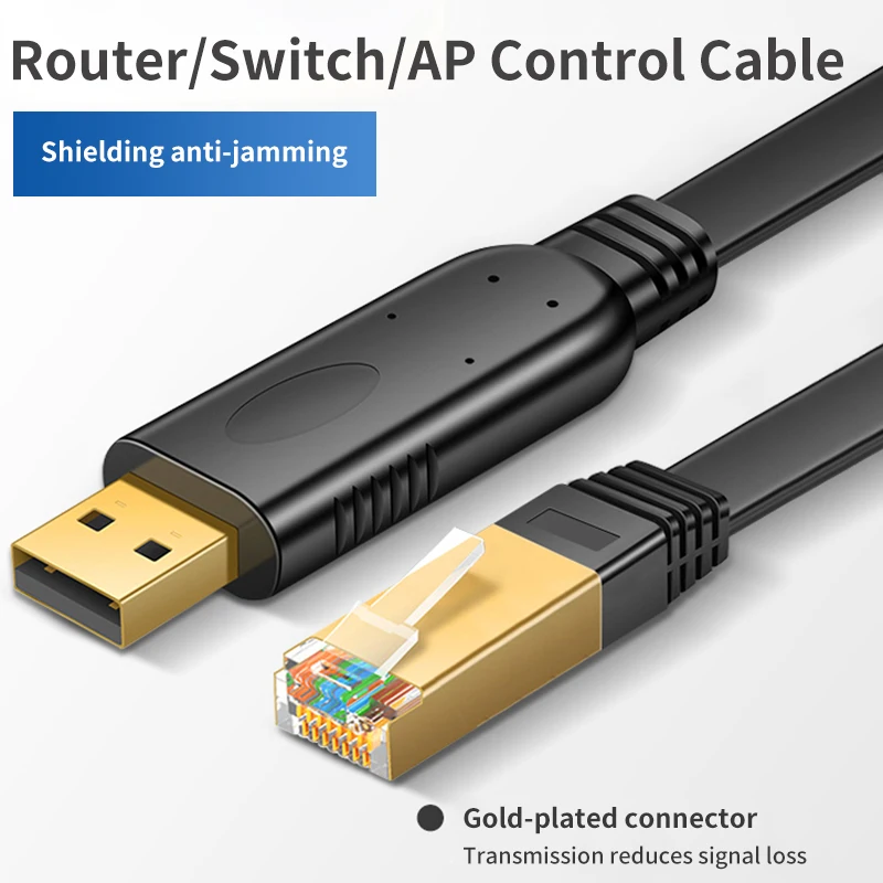 USB to RJ45 Console Cable RS232 Serial Adapter RJ 45 8P8C USB Console Cable for Computer Laptop Switch Router Server Converter