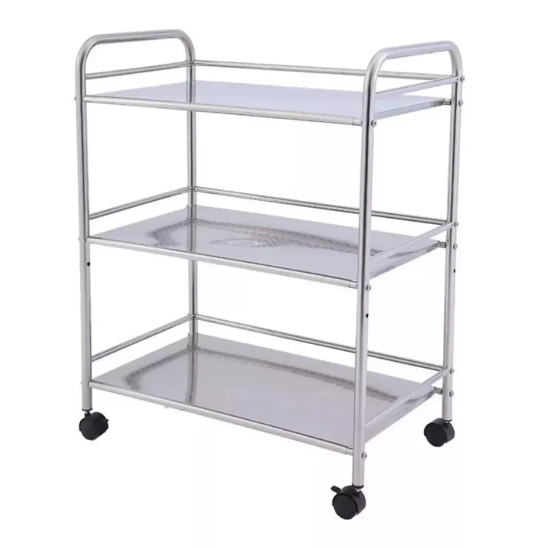 1pcs Serving trolley 60x35x75cm stainless steel 3 shelves kitchen transportfor restaurant kitchens or hotels