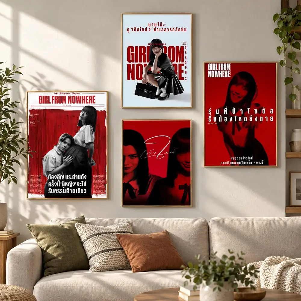 Girl from Nowhere Thai Mystery Series Dark School Drama Poster Contemporary Wall Art Print for Bedroom & Living Room, Unframed