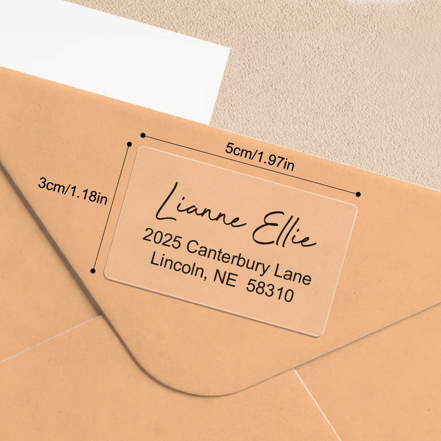 ملصقات بريدية مقاومة للماء مطبوعة حسب الطلب - ملصقات عناوين ذاتية اللصق متينة للدعوات والبريد الاستخدام وبطاقات المعايدة