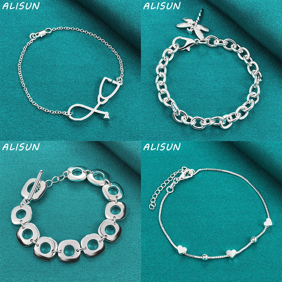 

ALISUN 925 Sterling Silver Design Bracelets For Women Men Charm Trend Birthday Gifts Fashion Party Fine Jewelry
