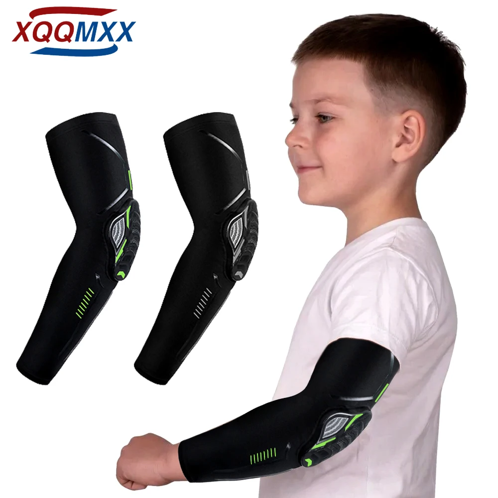 Kids Arm Elbow Sleeve Pads 5-15 Years Children Youth Sports Compression Protective Elbow Guard for Basketball, Football, Cycling