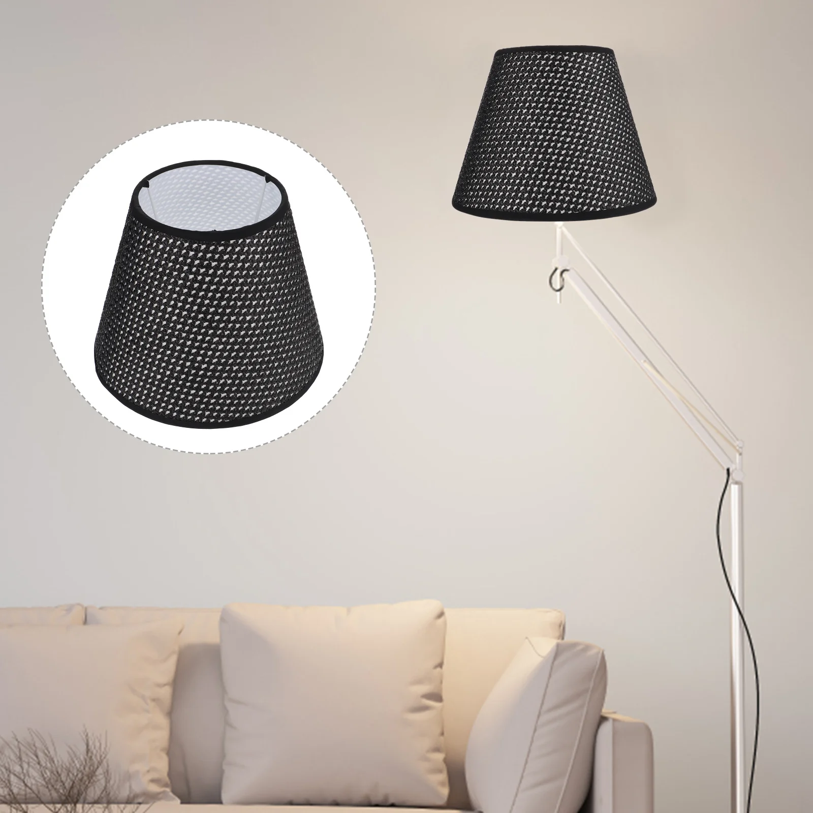 

Woven Lampshade Table Lamp Cover Replacement for Bedroom Decor Soft Light Design Elegant Rattan Lamp Shade Cover