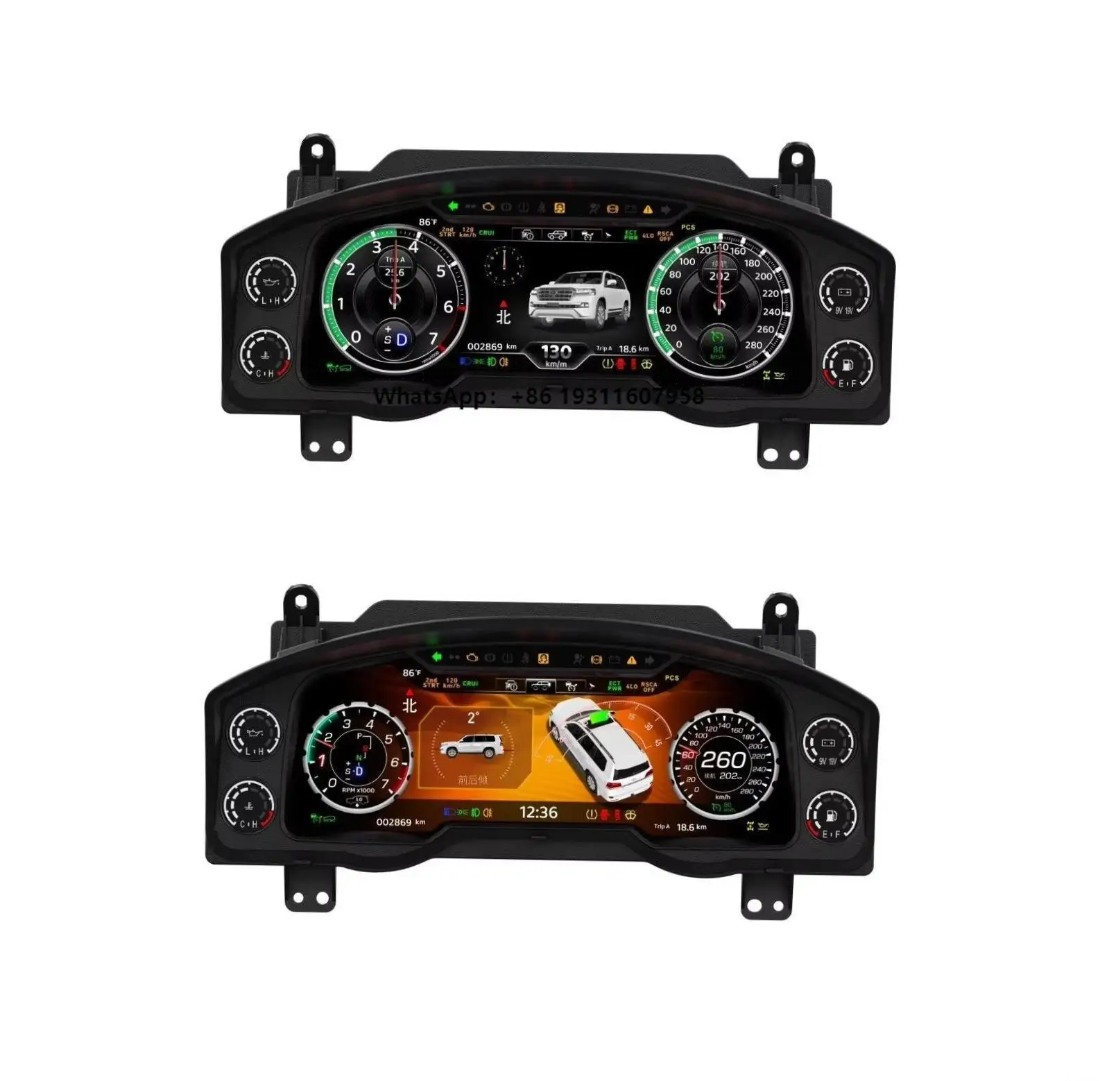 

Car LCD Instrument Panel Board Meter Screen for Land Cruiser 200 LC200 2008-2022 Linux OS Car Odometer