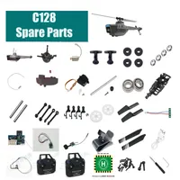 C128 RC Helicopter Spare Parts propellers receiver rotor head main shaft swashplate chassis tail rod  motor servo