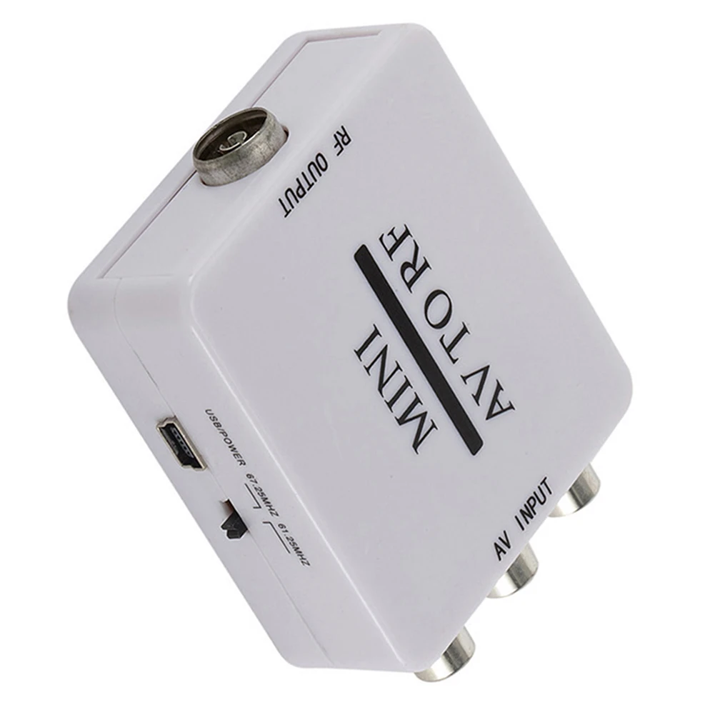 AV To For RF Adapter Mini HD Video Converter For RCA/Composite To AV RF/Coaxial Converter AV 2 RF Modulator
