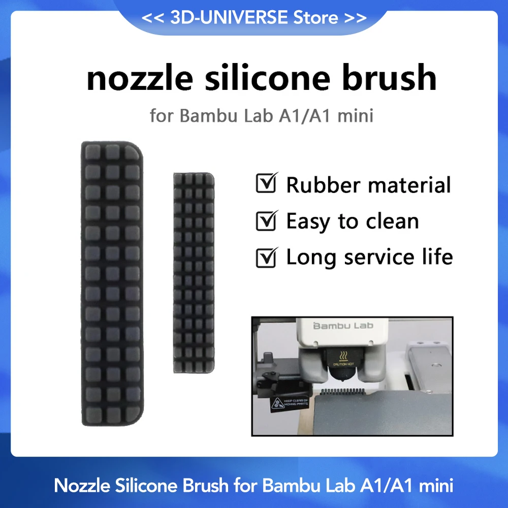 Nozzle Brush for Bambu Lab A1/A1 Mini Wiper Silicone Brush Hotbed Mounted Scrubbers Cleaning Tool 3D Printer Parts