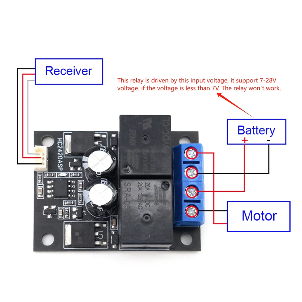 20 STKS 7-28 V Geborsteld DC Motor Controller 20A 2-Manieren Ontvanger Schakelaar Relais Vooruit Achteruit 5 V/0.3A UBEC Voor RC Boot Auto