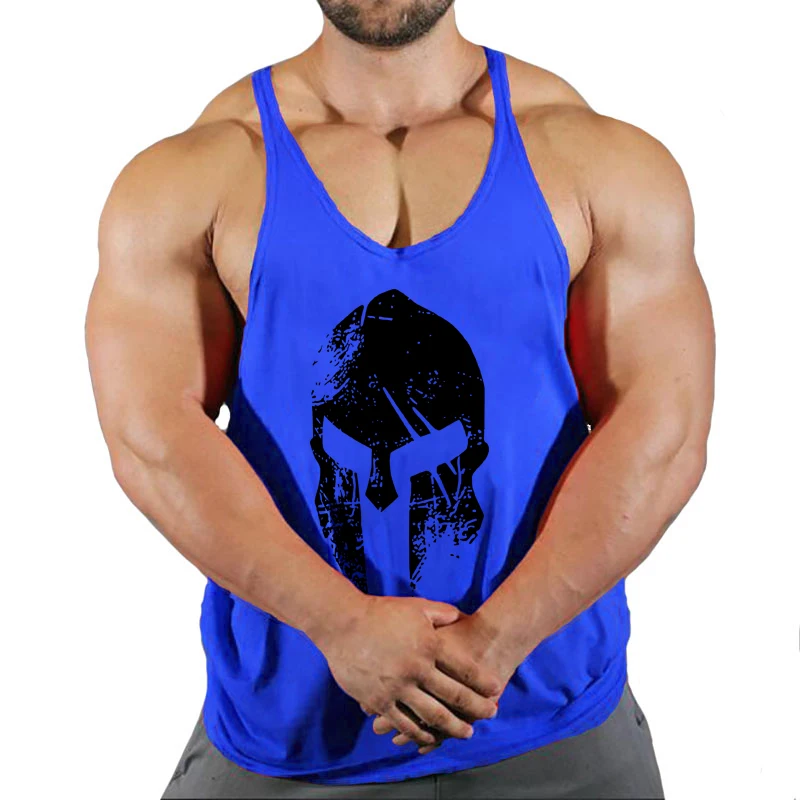 Men's solid color fitness trend print pattern loose thin belt vest breathable and comfortable sleeveless basketball vest image 3
