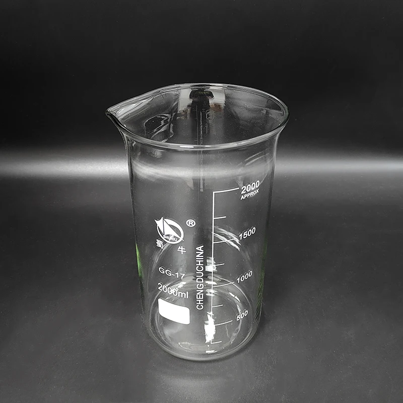 

SHUNIU Beaker in tall form,Capacity 2000ml,Outer diameter=123mm,Height=244mm,Laboratory beaker