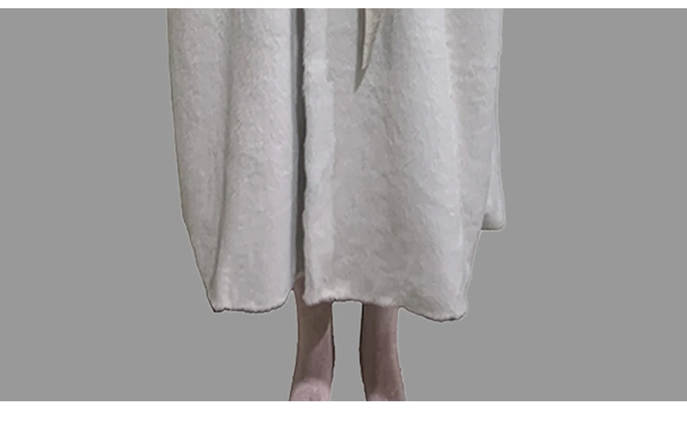 Nerazzurri Autumn Winter Oversized Long Fluffy Warm Soft Faux Mink Fur Coat Women Drawstring Double Breasted Furry Overcoat