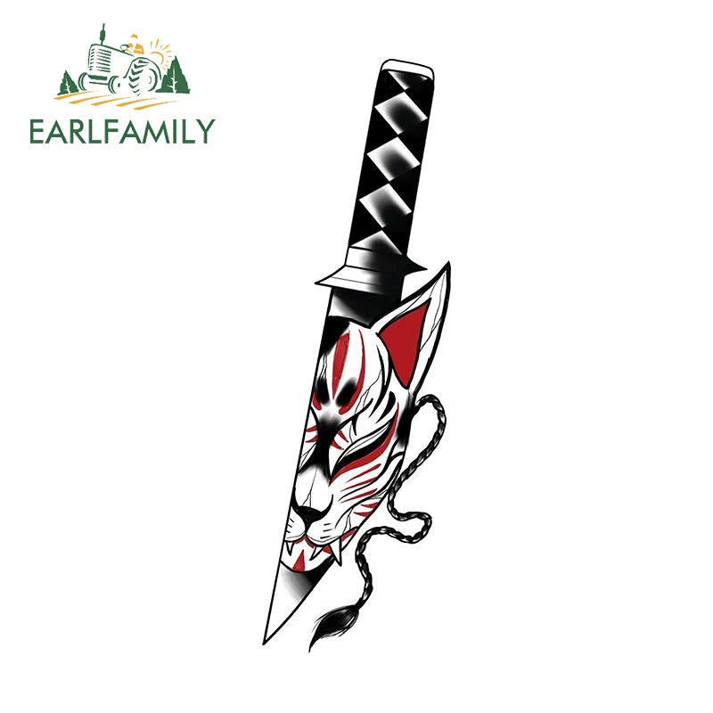 

EARLFAMILY 13 см x 4,1 см для японского меча, искусственные наклейки, простой бампер, фургон, Декор, виниловая Автомобильная оболочка
