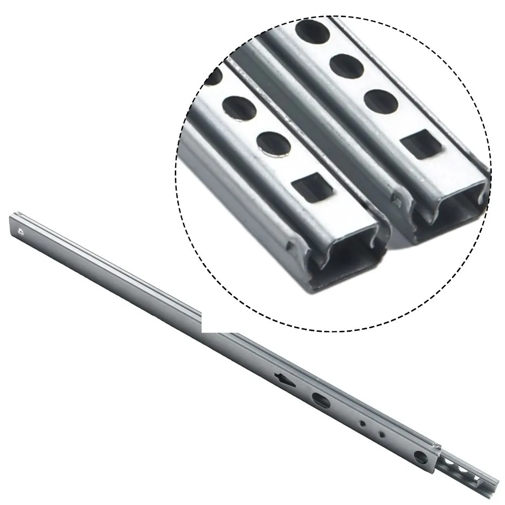 2PCS Smooth Glide Bearing Drawer Slides Two Way Slide Hardware Accessories Drawer Glides Full Extension 17mm Wide Drawer Slides