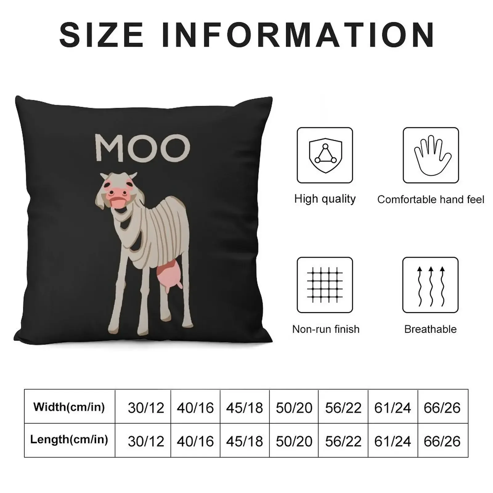 Milky White - Moo Throw Pillow Pillow Cases Decorative pillow case Sitting Cushion Decorative Cover For Living Room