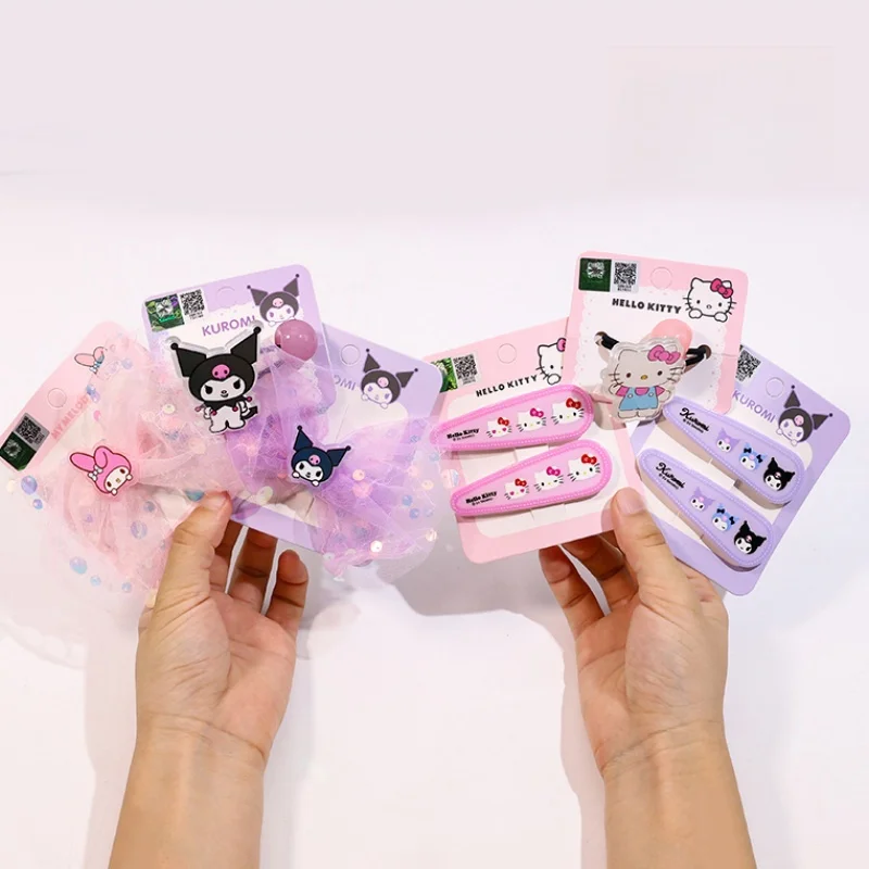 Kawaii sanrios hello kittys meine melodie kuromi knallt seiten clip mädchen herz kinder haars pangen haars eil haar zubehör