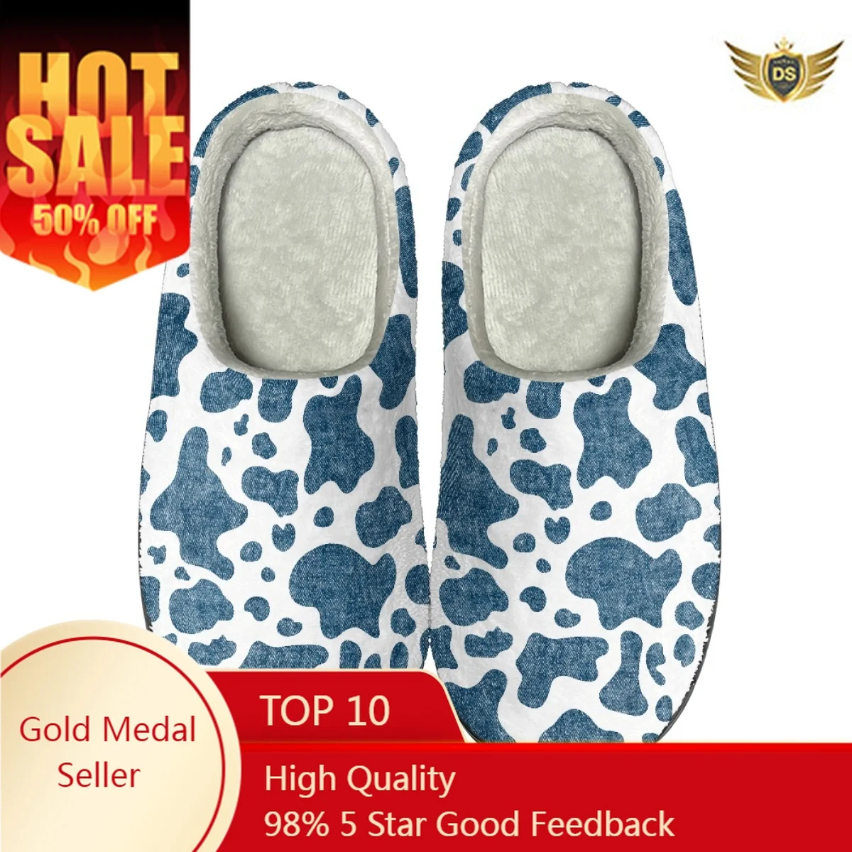 

Milk Pattern Autumn Winter Warm Comfy Footwear Indoor Bedroom Couple Cotton Slipper Casual Flats Lady Home Slides Zapatos Planos