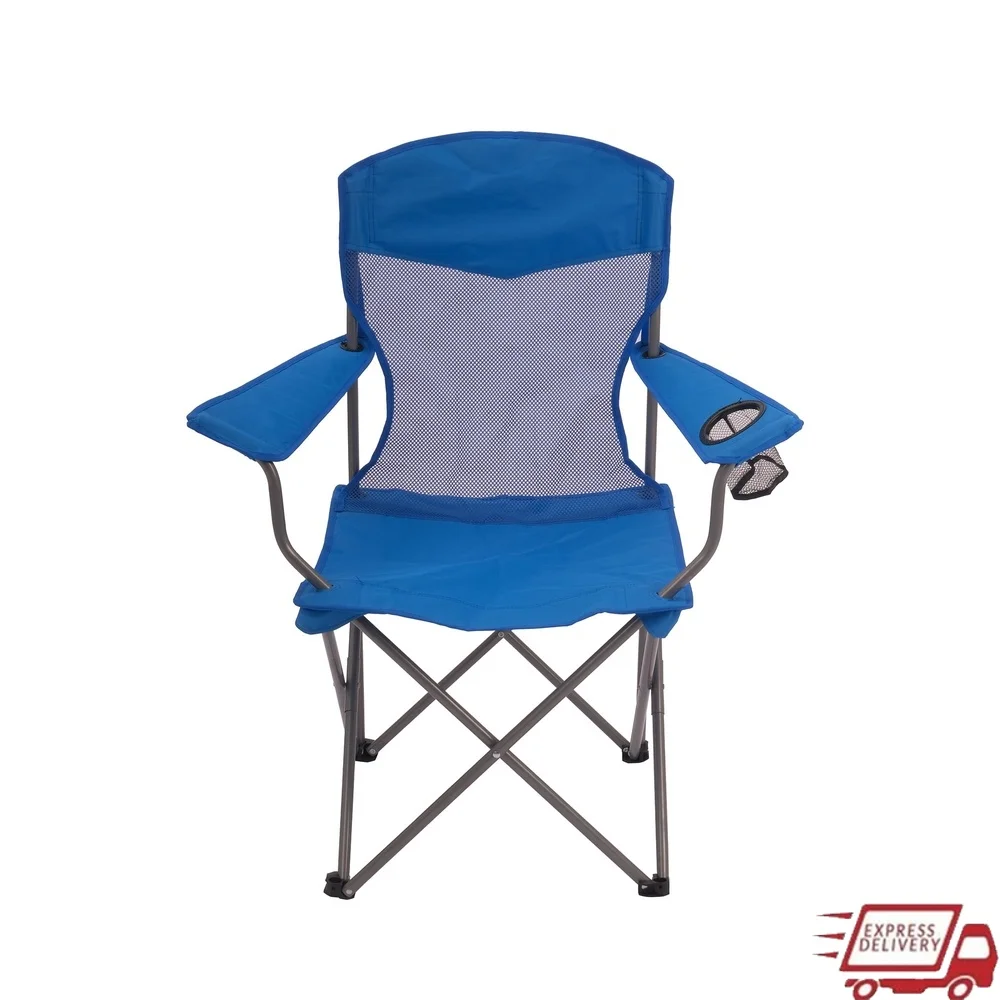 

Durable Lightweight Foldable Mesh Camping Chair with Cup Holder Portable Outdoor Seating Tailgating Sporting Events and Backyard
