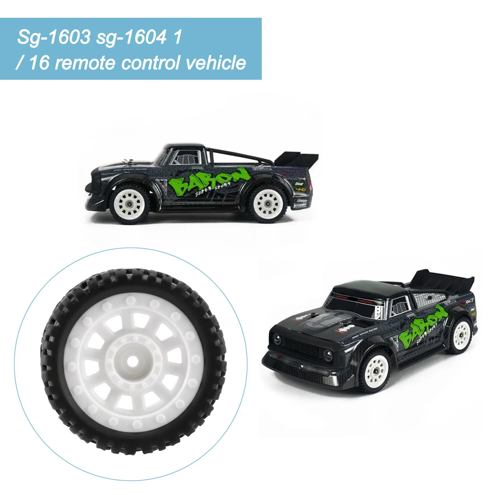 ABME New 4Pcs RC Car Wheel Tires Tyres for 1603 1604 SG1603 SG1604 1/16 RC Car Spare Parts Accessories