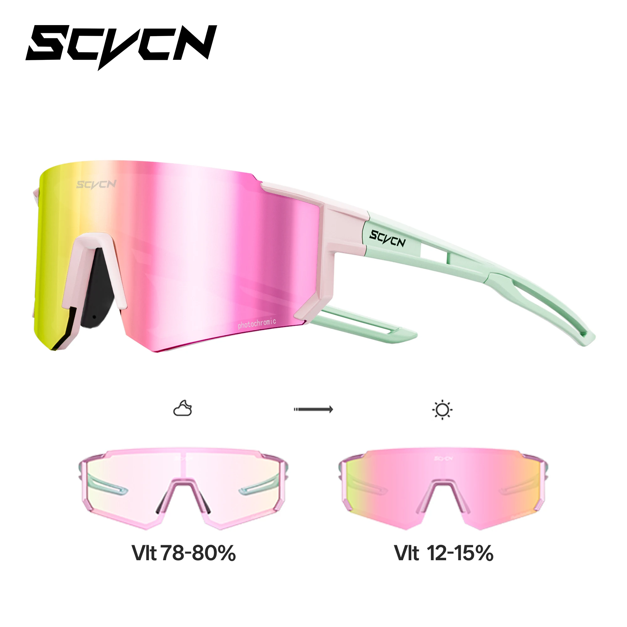 

SCVCN New Men Sports UV400 Cycling Glasses Bicycle Sunglasses Women Outdoor MTB Driving Bike Eyewear Running Hiking Goggles