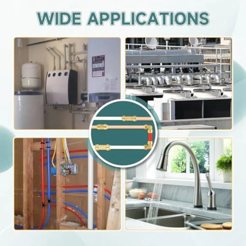 

2 Pieces Female NPT Brass PushOn Adapters 1/2 Inch for PEX CPVC Pipe LF Brass Plumbing Fittings with Disconnect Clip