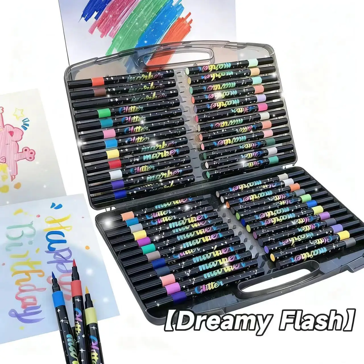 

48/36/24/12 Colors Glitter Art Markers Metallic Paint Marker Pens DIY Crafts Birthday Cards, Making Poster, Album