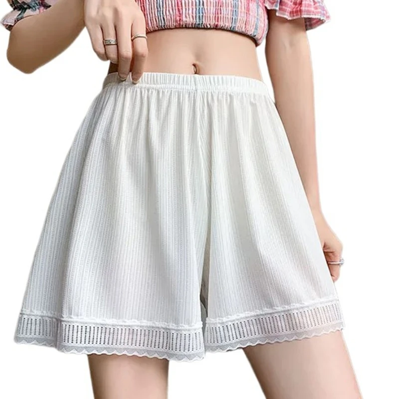 Lace Half Slip Shorts Ondergoed Veiligheid Korte Broek Onderbroek Zomer Ijs Zijde Boyshort Pettipants voor Dames M6CD