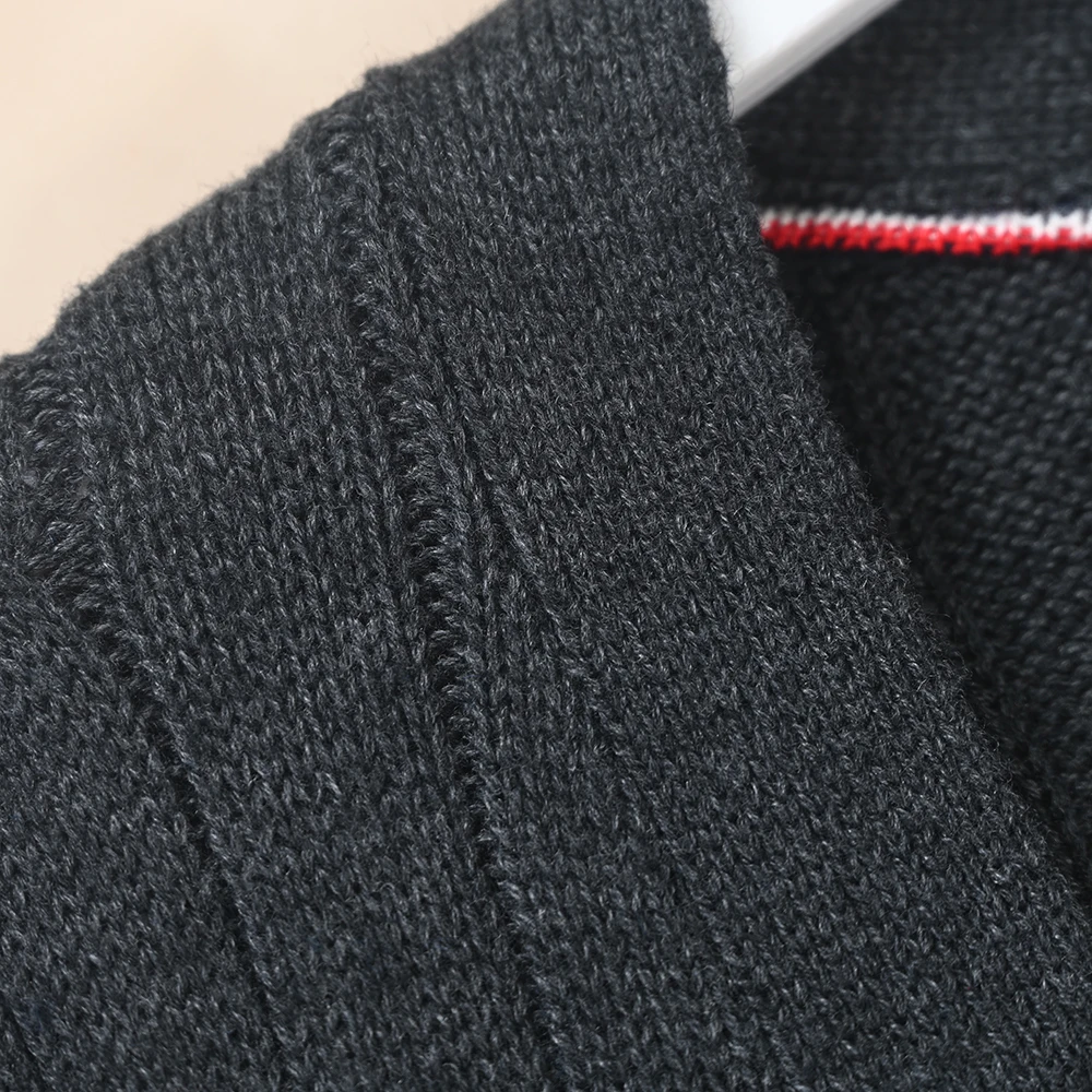 Men's Versatile Long Sleeve V-Neck Knitted Cardigan Sweater Embroidered Tassel Design Warmth Comfortable Fit Knitwear