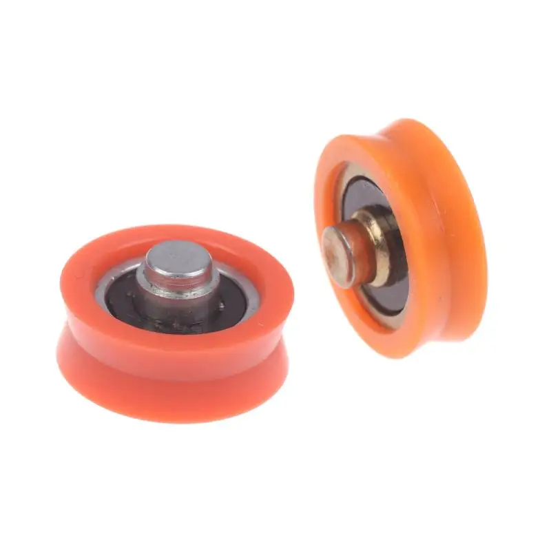 3Pcs  Groove Plastic Roller Bearing with Shaft POM Nylon Wheel Guide For Sliding Gate Track Window Rail System view 2