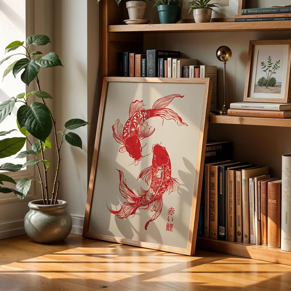 Red Koi Fish Japanese Canvas Prints Modern Minimalism Aesthetic Wall Art Picture Bedroom Kitchen Home Decor Poster Artwork Gi