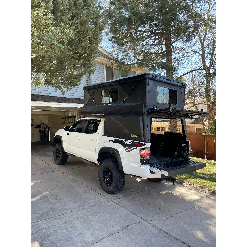 Hard Shell Pop Truck Camper Aluminum Slide-in for Tundra Ford F150 6ft/6.5ft Bed 4x4 Road Four-Season Snowproof