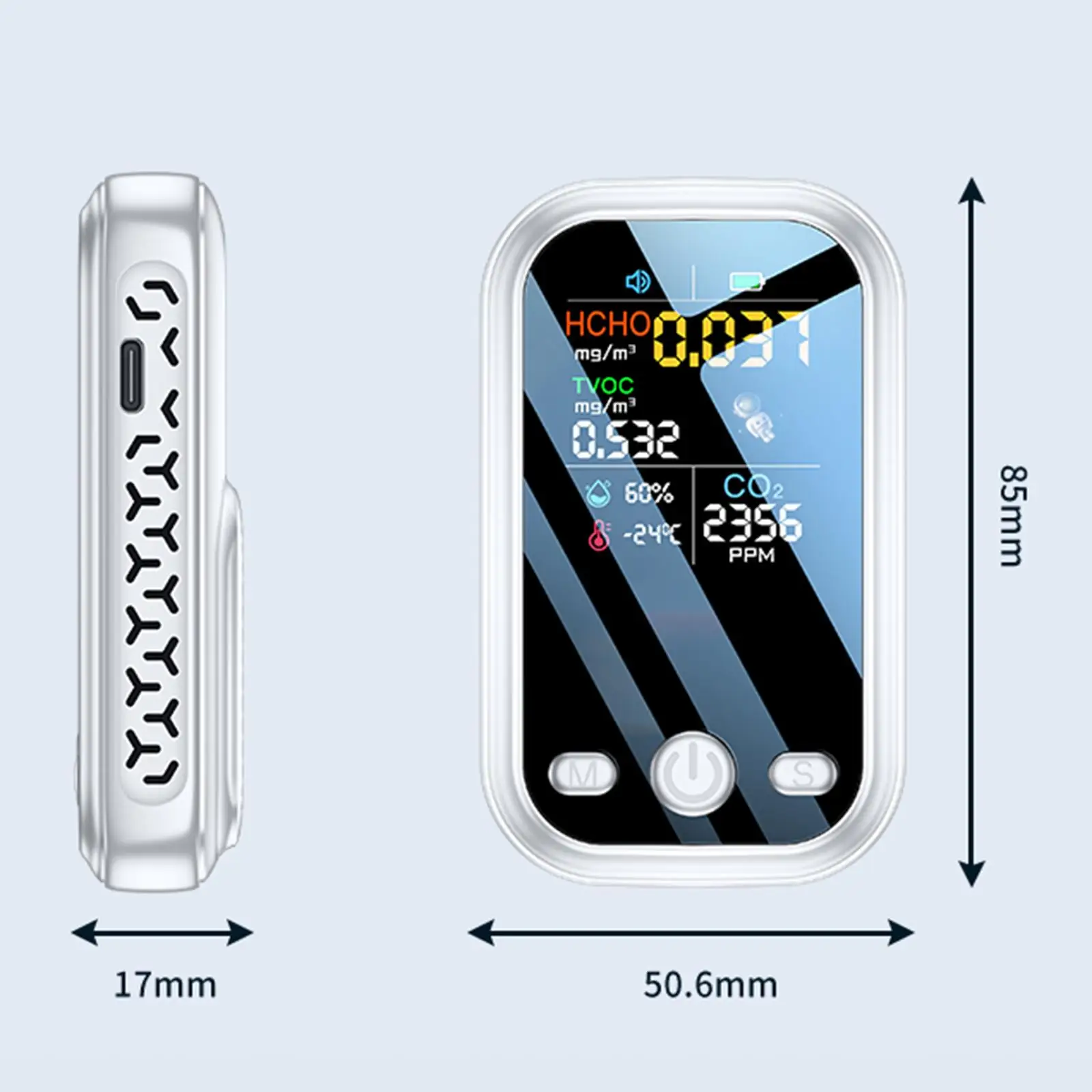 Carbon Dioxide Monitor LCD Display for Bathroom Indoor Living Room