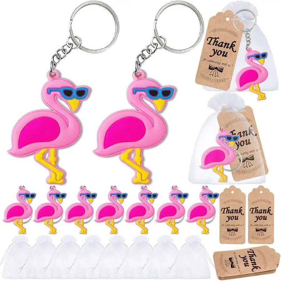 1/5/10/20/50/100pcs Presente para Ela/Ele Pacote com 36 Lembrancinhas de Festa de Flamingo Inclui 12 Chaveiros, 12 Etiquetas e 1