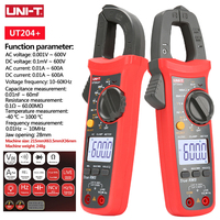 UNI-T Digital AC DC Voltage Clamp Meter Multimeter True RMS 400-600A Auto Range Voltmeter Resistance Test UT202A+ UT204+