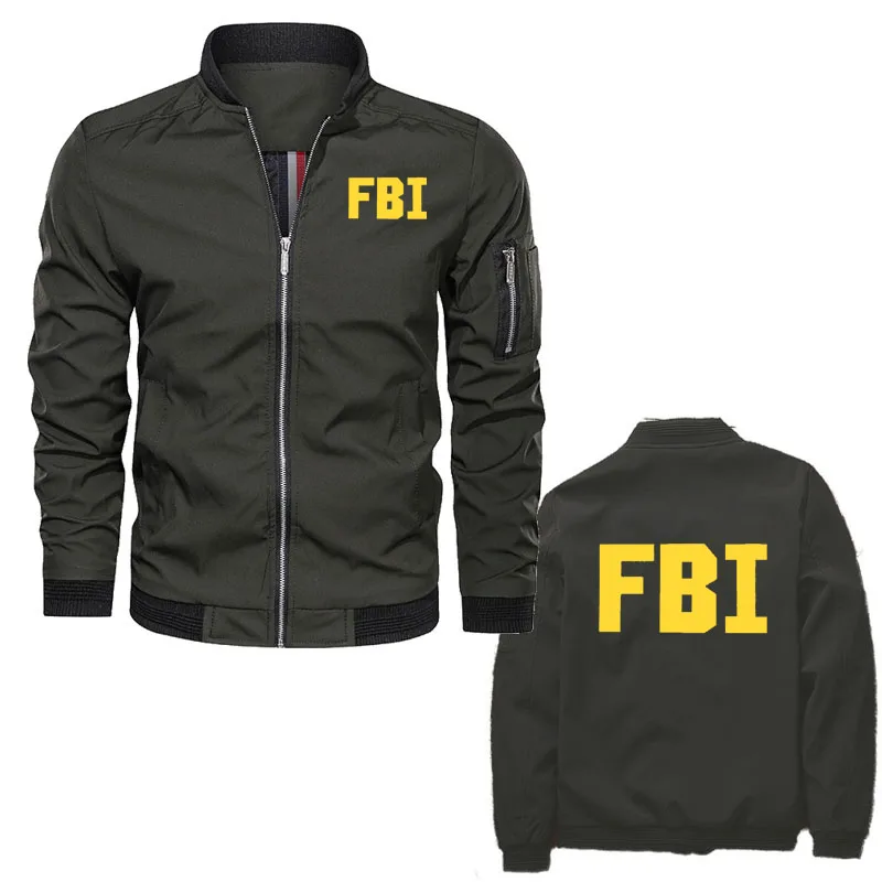 

FBI Men's Police Jacket Spring Autumn Men's coat Hip Hop Men's Zip Jacket Oversized Military Tactical bomber jacket