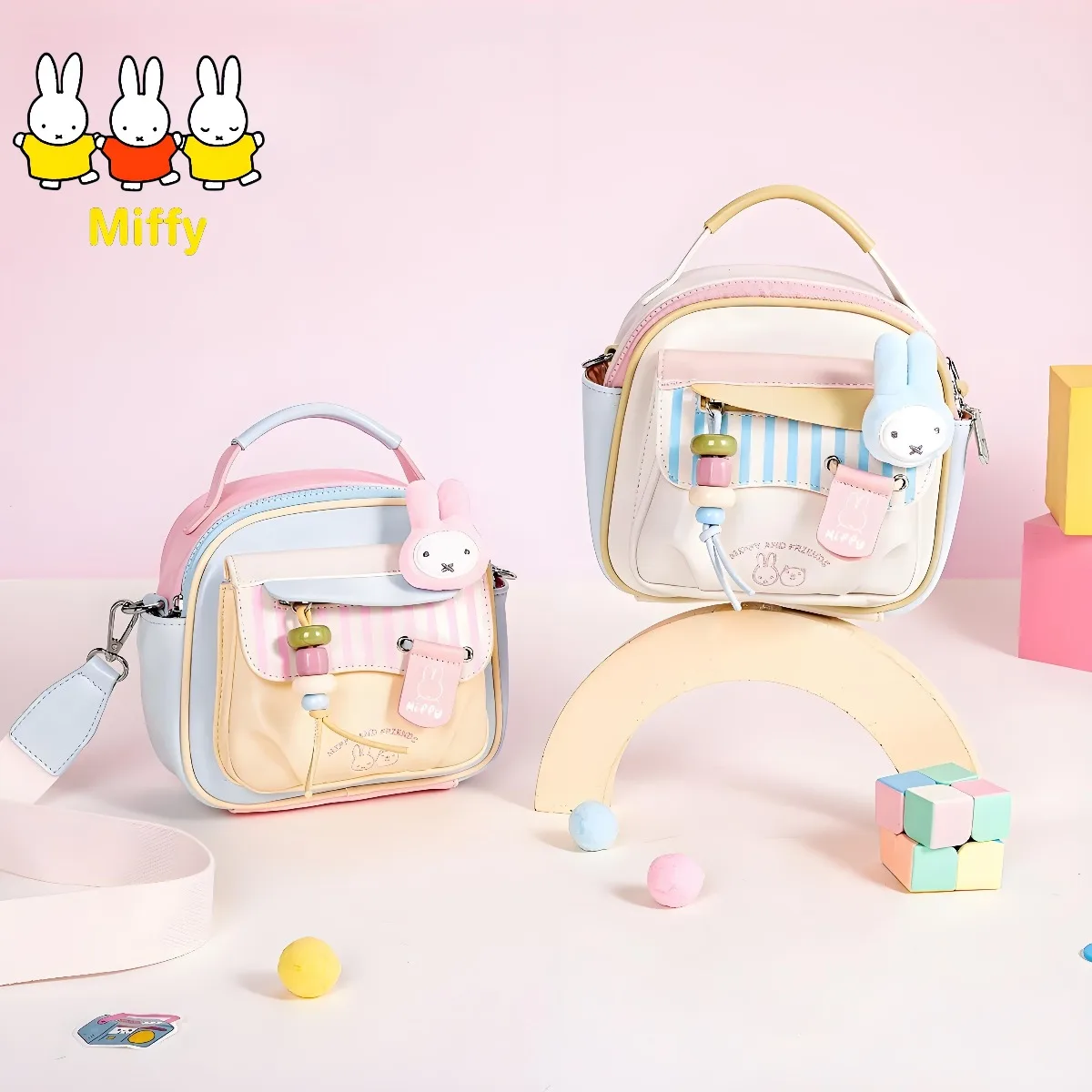 

Сумка через плечо Kawaii Miffy Rabbit, новая портативная и девичья маленькая сумка с милым мультяшным рисунком, подарок для милых девочек, путешествующих