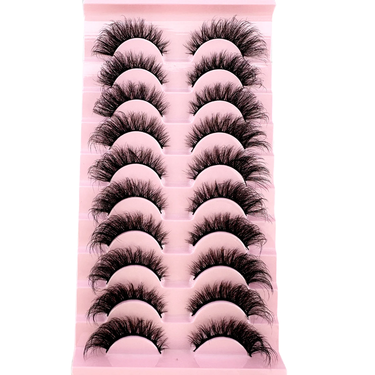 Nowe 10 par kocie rzęsy Faux Mink Eyelashes Naturalne długie rzęsy Manga Winged End Eye Wydłużone rzęsy Fałszywe rzęsy Makijaż