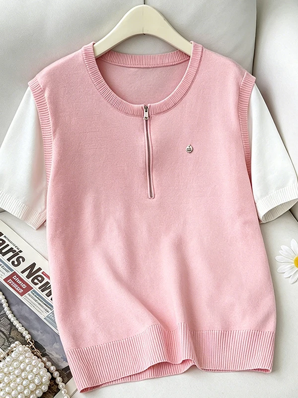 

Loose Fit Summer New Women's T-Shirt plus Size Korean Style Breathable Lyocell Fabric Short Sleeve Casual Top for plus Size G...