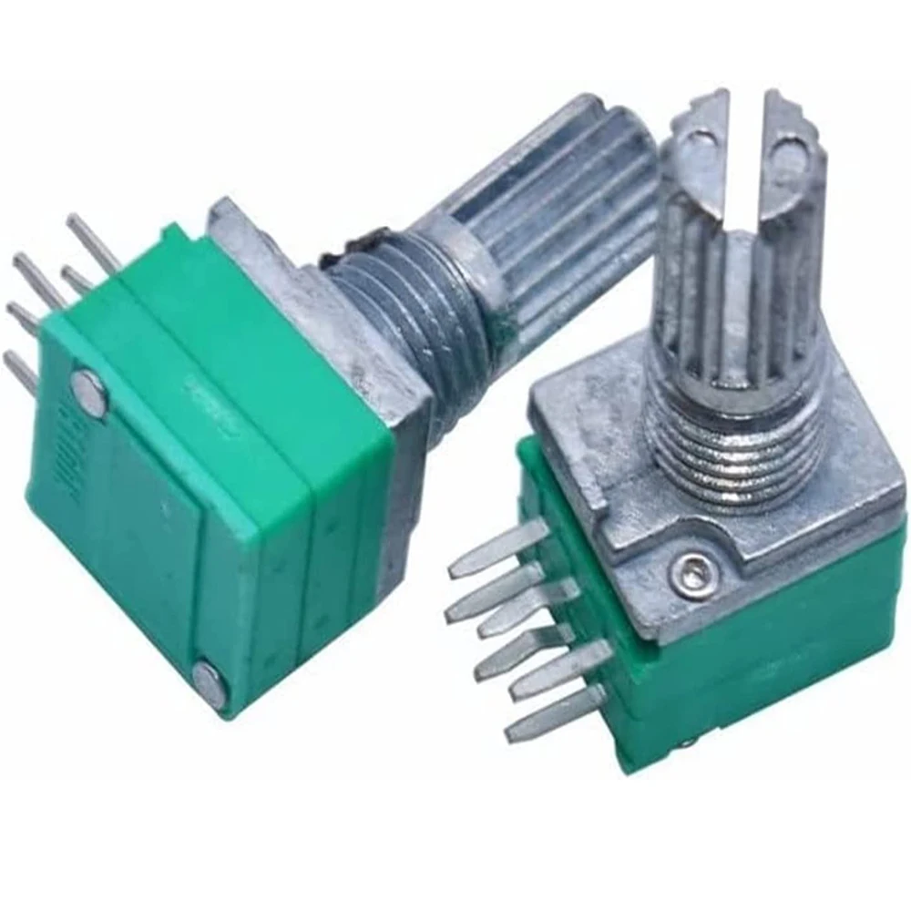 5PCS RK097NS Potentiometer 15mm 6Pin RK097 B1K 5K 10K 20K 50K 100K 500K  Audio Shaft Amplifier Sealing Potentiometers kit