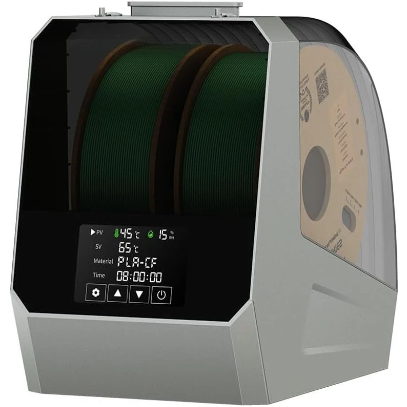 

Space Pi Filament Dryer Plus, 2 Spools Filament Storage Box, Double 360° Heating Drying with Fan&Touch Screen