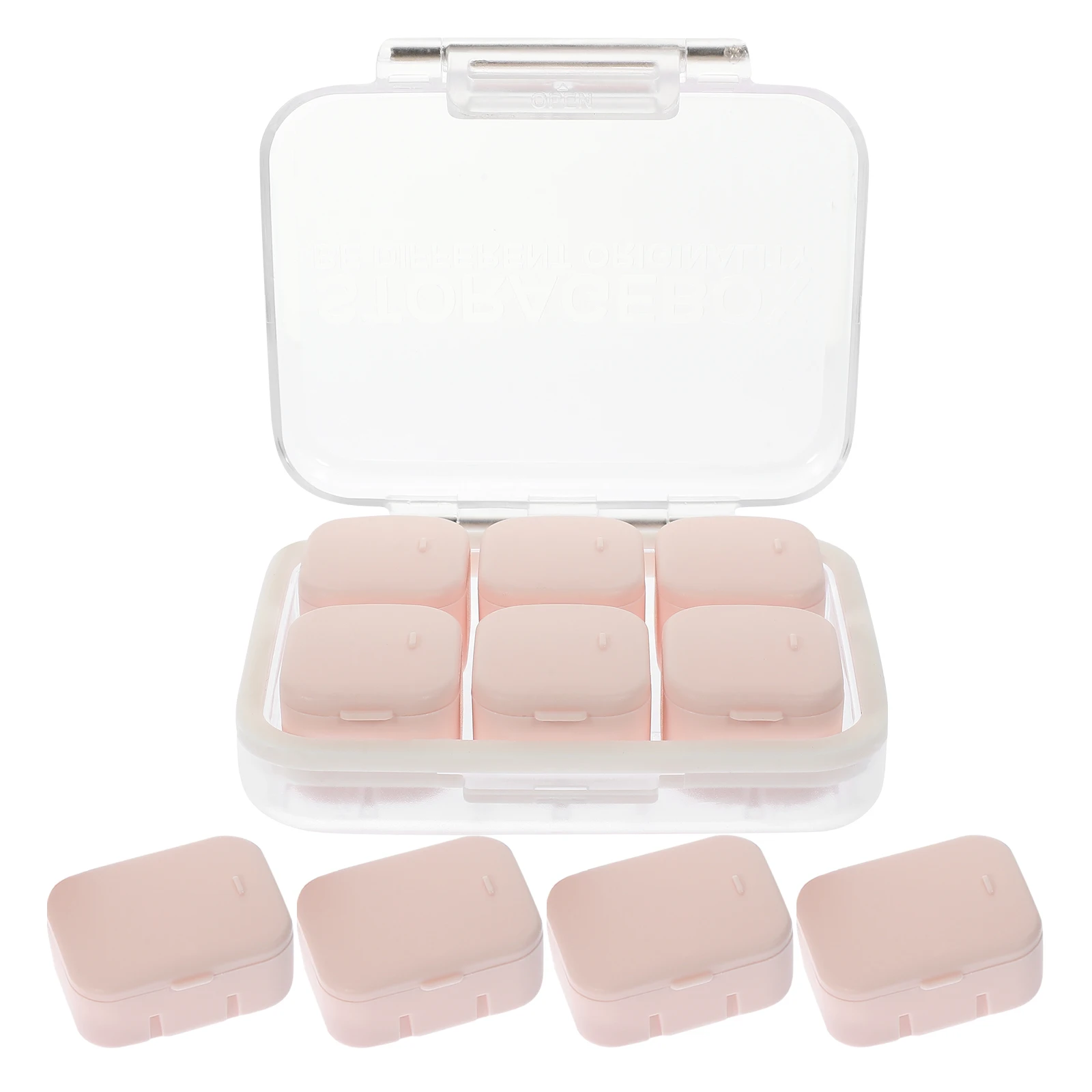 

Portable Pink Medicine Box 6-Grid Weekly Pill Organizer Travel Dispenser Compact Case Storage Care