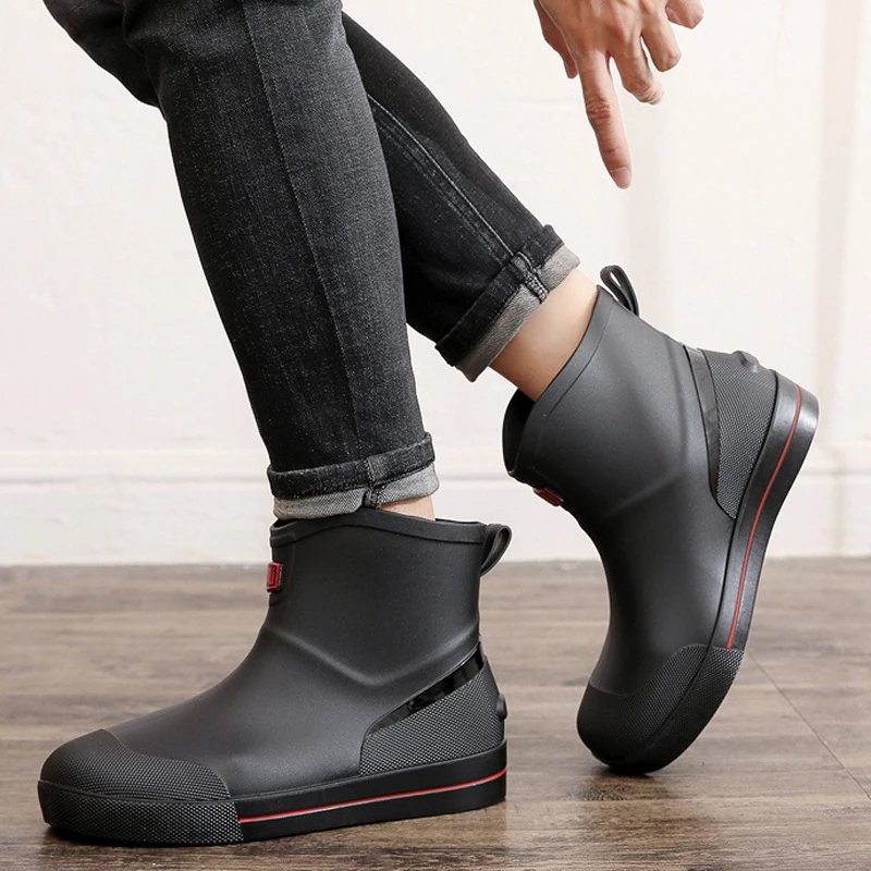 ChimMen-Bottes de Pluie Imperméables et Confortables en Caoutchouc, Chaussures de Camping, de Randonnée, de l'Eau, Résistantes à l'Usure, Nouvelle Collection Printemps