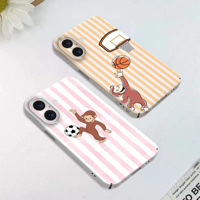 

Cartoon Monkey Basketball Phone Case For Apple iPhone 17 16 16E 15 14 13 12 11 Air Pro Max Plus Feilin Protective Shell