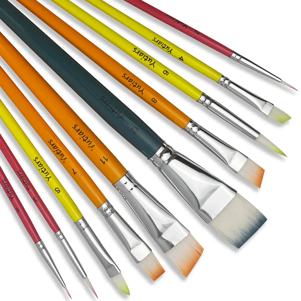 

Colors/White Face Paint Brushes, 10pcs Artist Acrylic Paint Brush Set for Face Body Shoe Painting, Ideal for Halloween