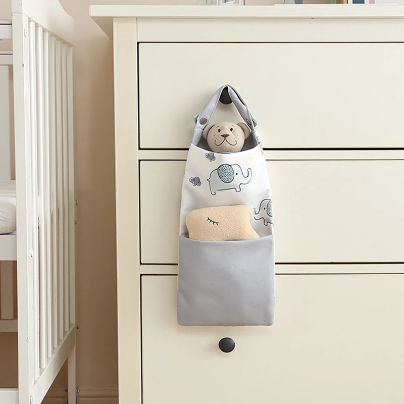 Baby Bed Hanging Storage Bags Cotton Newborn Crib Organizer Toy Diaper Pocket for Crib Bedding Set Accessories Nappy Store Bags