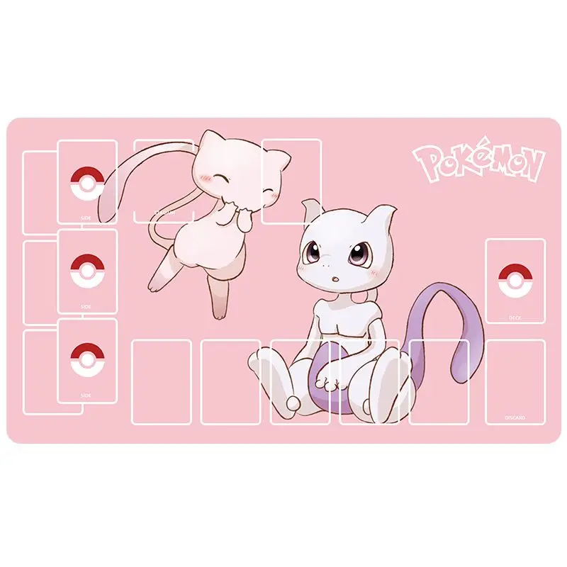 Estera de mesa de juego antideslizante de Anime Pokemon PTCG Mew Mewtwo, tarjeta de batalla de juego dedicada, tarjeta de colección de Anime, juguete de regalo