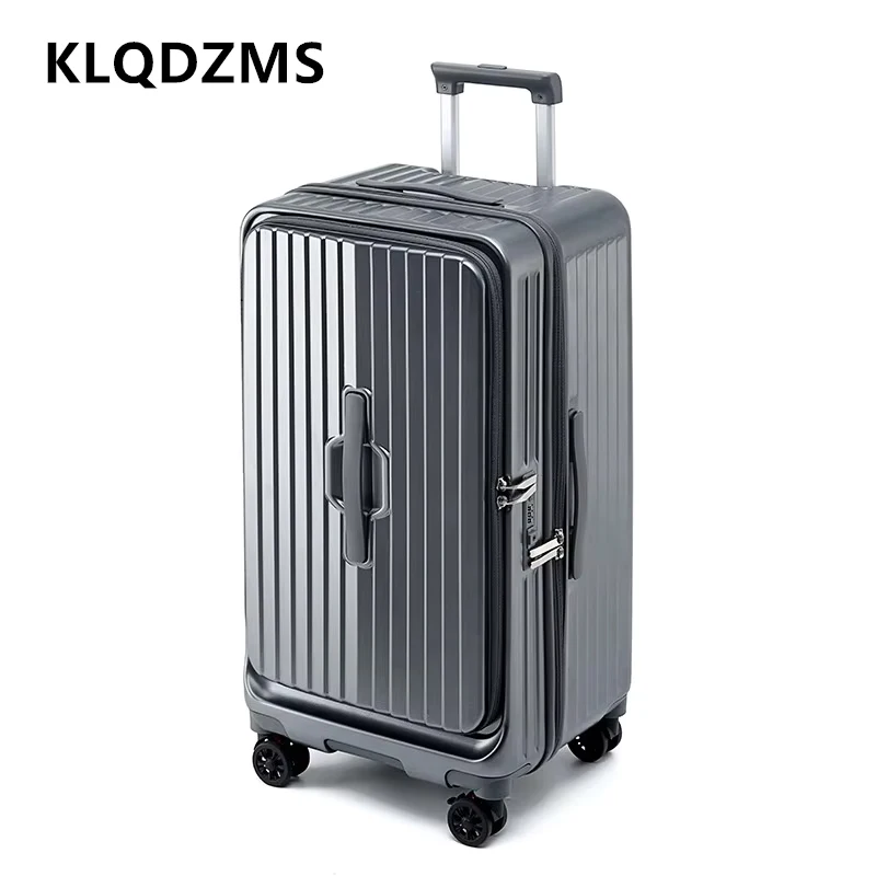 KLQDZMS Suitcase on Wheels Side Opening Boarding Case Multifunctional Trolley Luggage 20