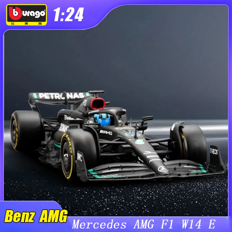 1:24 Bburago 2023 Mercedes-Amg Bnez F1 W14 E Car #63 44 Diecast Model Formula Racing Hardbound Edition Collection Vehicle Toys