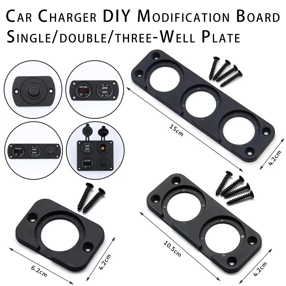 Car Modification Diy Usb Modified Car Charger Base Voltmeter Cigarette Lighter Panel Single and Double Hole Base Fixed Panel