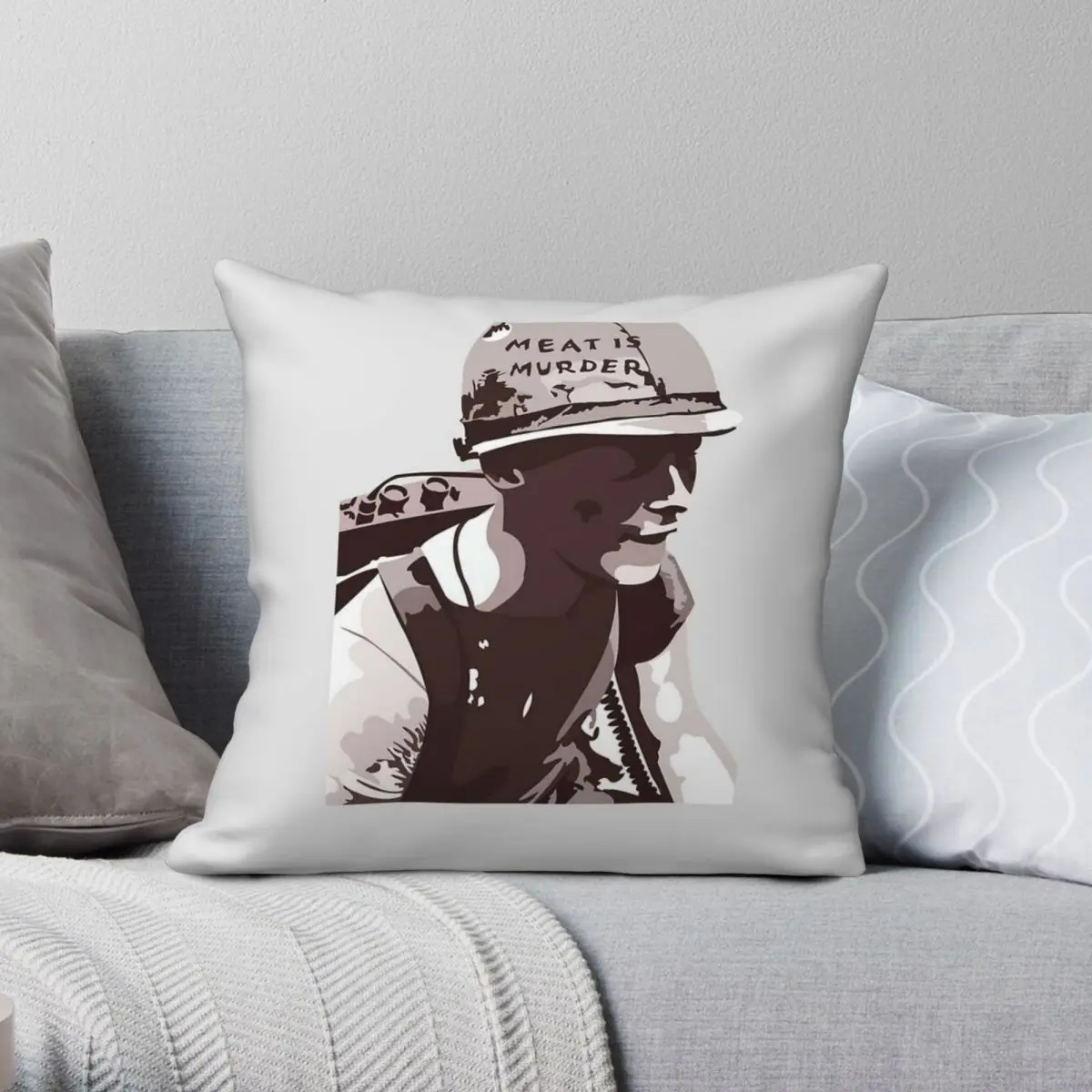 Meat Is Murder The Smiths Pillowcase Polyester Linen Velvet Creative Zip Decor Pillow Case Sofa Seater Cushion Cover 45x45