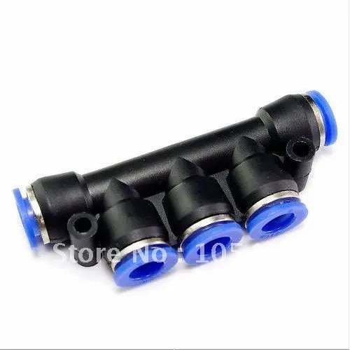 10pcs/lot  6/8mm Union Triple Pneumatic Tube Quick Connector